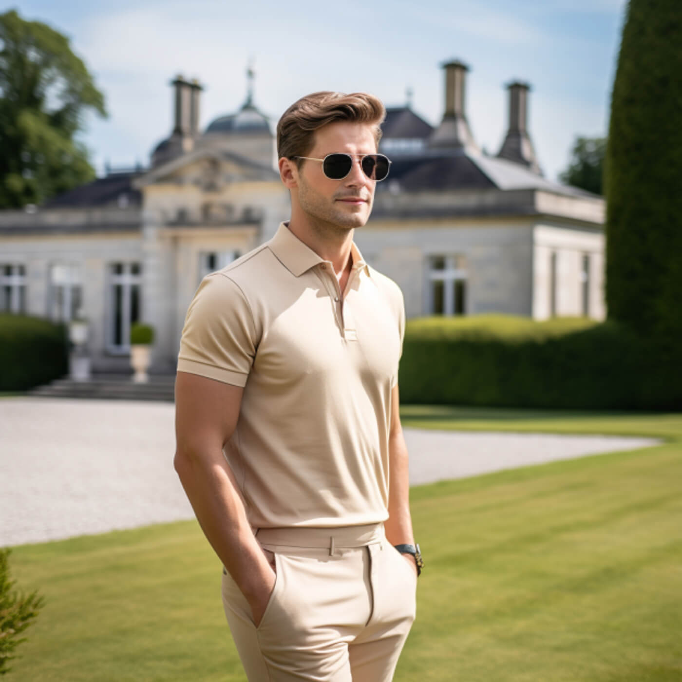 Image d'un homme habillé avce le style old money